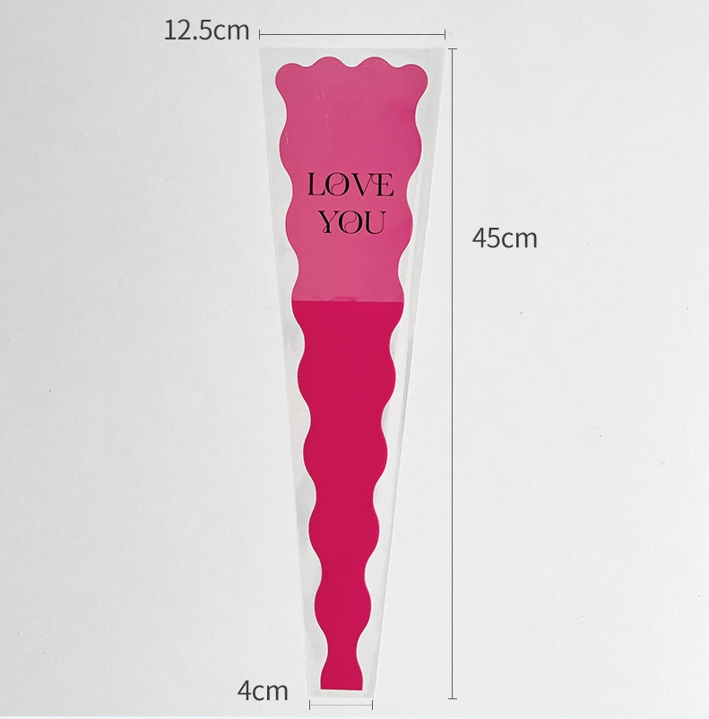 Scalloped Single Stem Flower Sleeves Pack 100