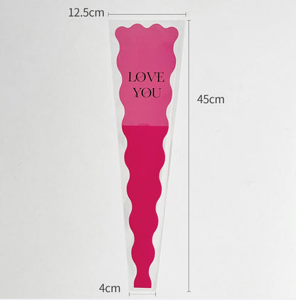 Scalloped Single Stem Flower Sleeves Pack 100