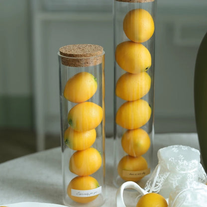 Realistic Faux Lemon Acrylic Jar Decor
