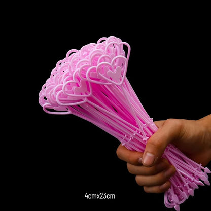 80pcs Heart-Shaped Plastic Floral Picks