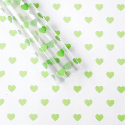20pcs Heart Pattern Clear Cellophane Wrap (58x58cm)