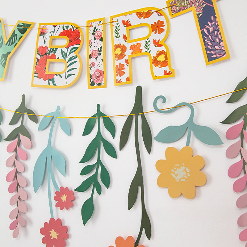 Happy Birthday Banner Flower Garland