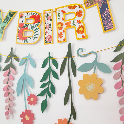 Happy Birthday Banner Flower Garland