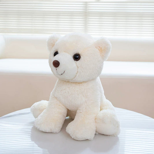 Peluche ours polaire assis ultra-douce de 23 cm