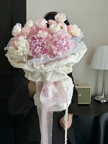 Pearl-Adorned Bouquet Wrap Ribbon (4cmx10Yd)