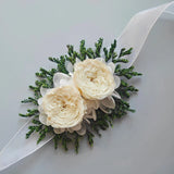 Load image into Gallery viewer, Minimal Preserved White Rose Boutonniere &amp; Corsage