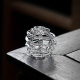 Load image into Gallery viewer, Clear Irregular Circular Glass Flower Frog