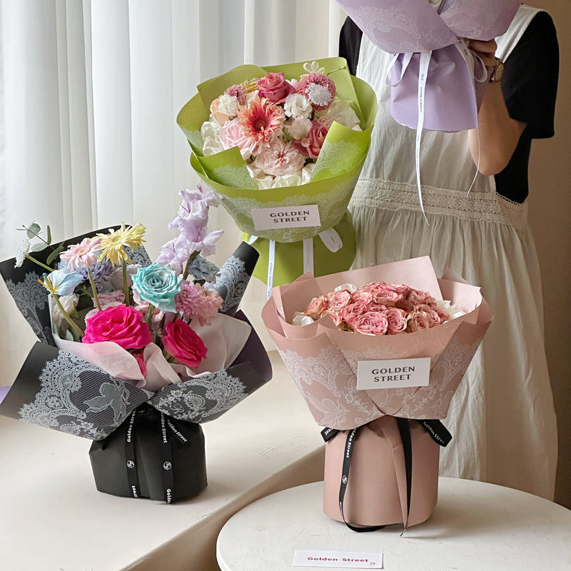 20pcs Lace Printing Bouquet Wrap Paper (57x57cm)