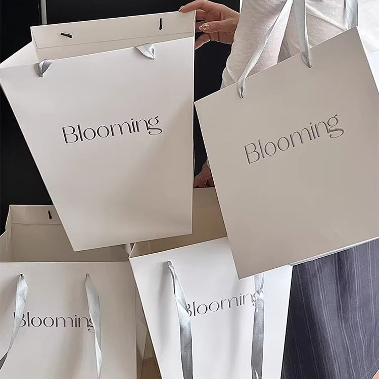Sacs d'emballage minimalistes pour bouquets blancs, lot de 10