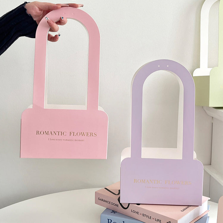 9pcs Solid Color Flower Gift Box with Handle