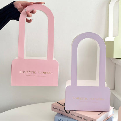 9pcs Solid Color Flower Gift Box with Handle