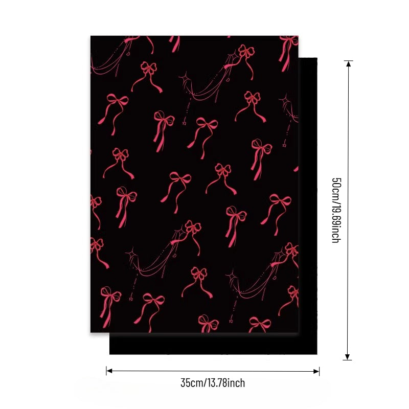 Vintage Bow Print Floral Wrap Paper Pack 20 (14" x 20")