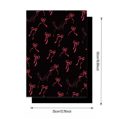 Vintage Bow Print Floral Wrap Paper Pack 20 (14" x 20")