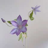 Load image into Gallery viewer, Purple Artificial Clematis Flower Spray 70cmH