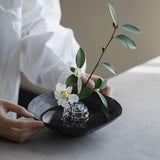 Load image into Gallery viewer, Clear Irregular Circular Glass Flower Frog