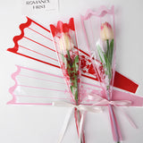 Load image into Gallery viewer, 100pcs Stripe Heart Single Flower Sleeves Bags