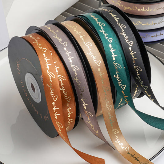 LOVE YOU Valentine's Day Satin Ribbon (15mmx49Yd)