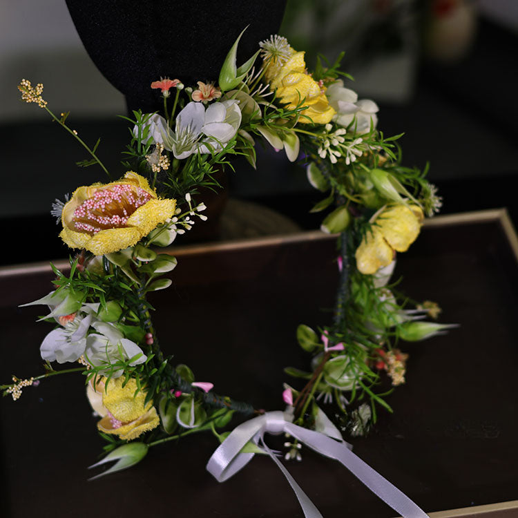 Bandeau à fleurs jaune vif