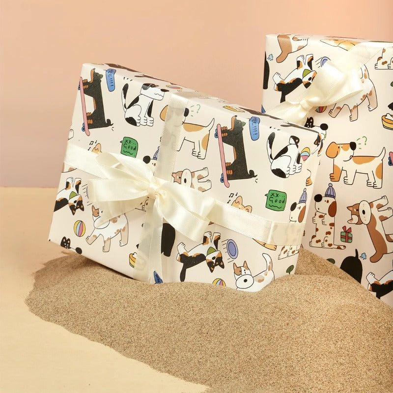 Cartoon Puppies Gift Wrap Paper (50x70cm) Pack 2