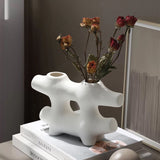 Load image into Gallery viewer, Minimalist White Ceramic Geometric Vase