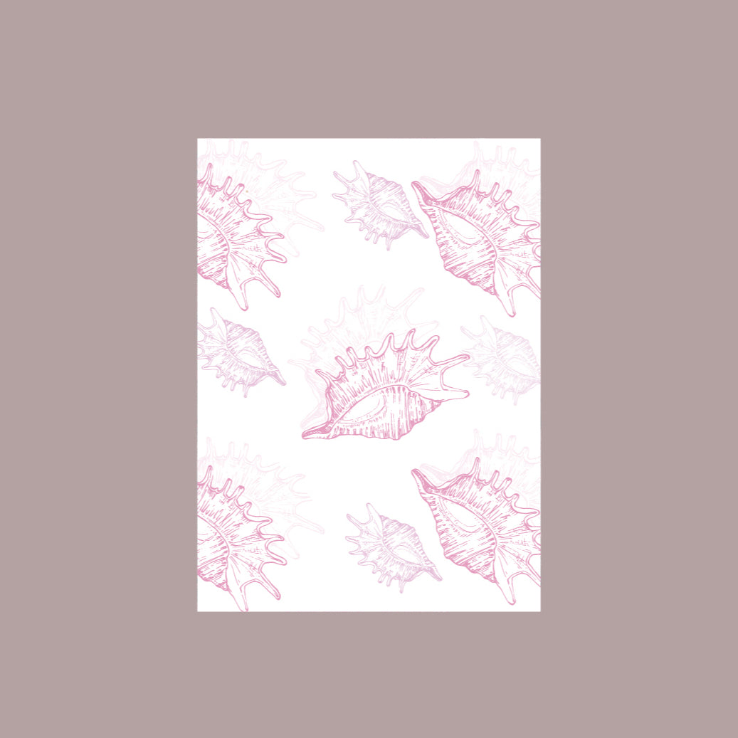 10 feuilles de papier cadeau imperméable motif coquillages