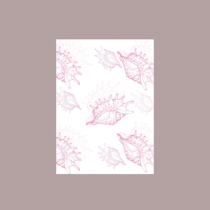 10 feuilles de papier cadeau imperméable motif coquillages