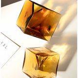 Load image into Gallery viewer, Brown Glass Cubed Art Vase