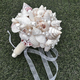 Load image into Gallery viewer, Luxury Handcrafted Seashell Bridal Bouquet