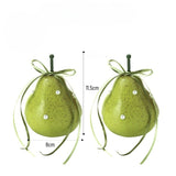 Load image into Gallery viewer, Realistic Artificial Pear Decor with Pearls &amp; Ribbon