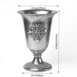 Load image into Gallery viewer, Antique Silver Metal Urn Planter Trumpet Vase