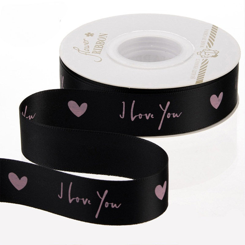 LOVE Heart Print Valentine’s Day Ribbon (2.5cmx25Yd)