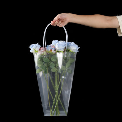 Clear Trapezoid Bouquets Packaging Bags Pack 10