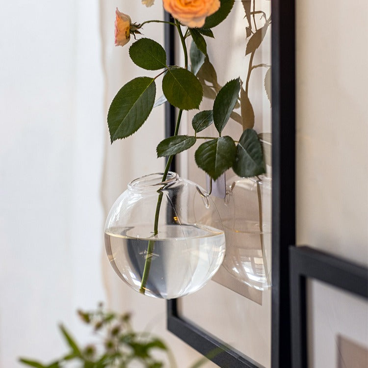 Photo Frame Wall-mounted Glass Vase Set