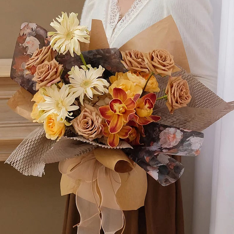 Honeycomb Floral Wrap Paper Roll (50cmx10Yd)