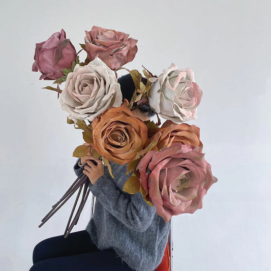 35" Giant Vintage Artificial Rose Stem