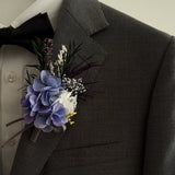 Load image into Gallery viewer, Preserved Blue Hydrangea Corsage &amp; Boutonniere