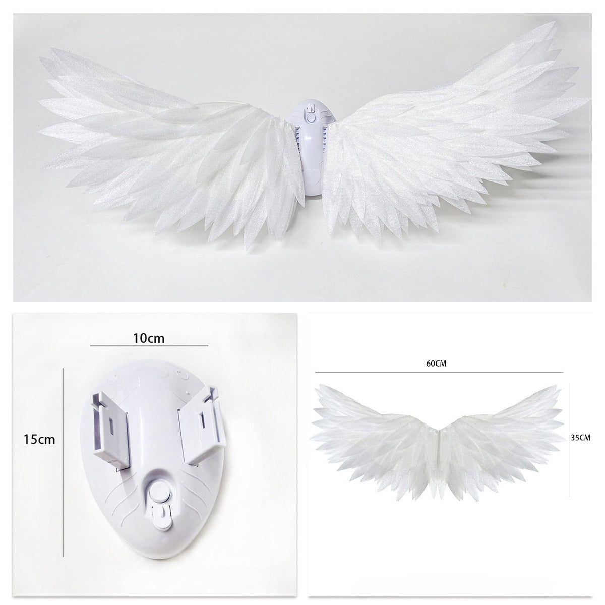 Kinetic White Angel Wings for Floral Arrangements