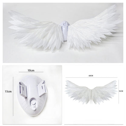 Kinetic White Angel Wings for Floral Arrangements