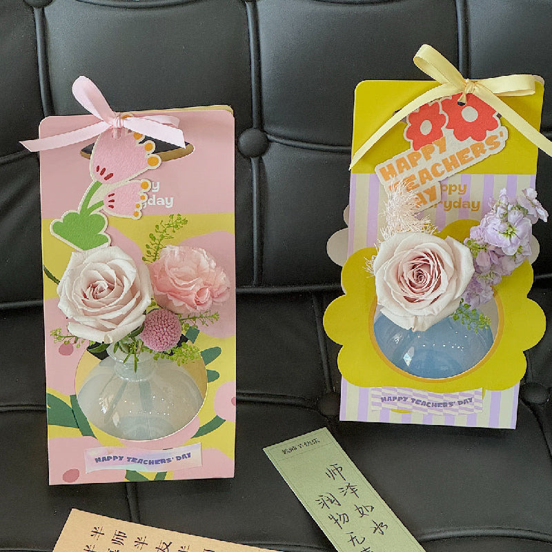 Lot de 10 boîtes cadeaux à motifs floraux découpés avec poignée