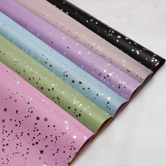 20 feuilles de papier cadeau bicolore « ciel étoilé » pour bouquet (57x57 cm)