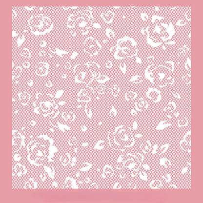 White Lace Print Cello Wrap Paper Pack 20 (58x58cm)