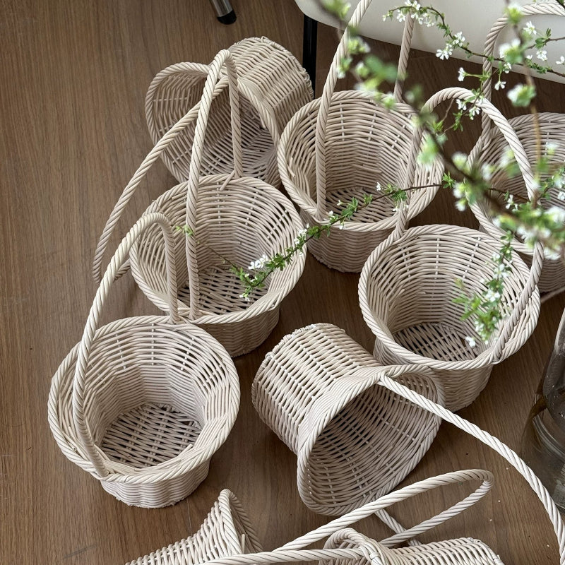 Panier en osier à main pour composition florale