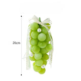 Load image into Gallery viewer, Faux Green Grapes Cluster with Pearls &amp; Ribbon