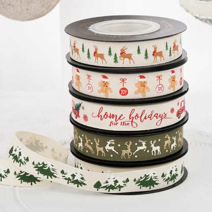 Reindeer Gingerbread Man Christmas Ribbon (16mmx10Yd)