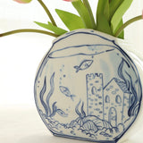 Load image into Gallery viewer, Underwater World Blue and White Porcelain Vase