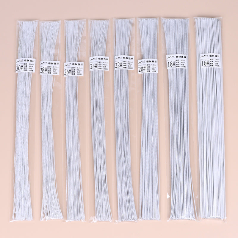White Floral Wire for Crafts Pack 100