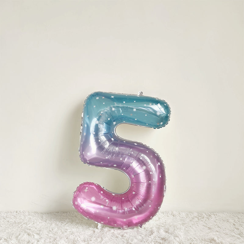 40 Inch Gradient Starry Number Balloon