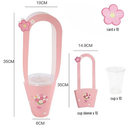 Floral Sleeves with Water Cups Pack 10