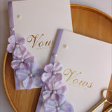 Load image into Gallery viewer, Lavender Flower Wedding Vow Cards with Pens (Set of 2)