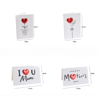 12pcs 3D Heart Mother's Day Thank You Cards